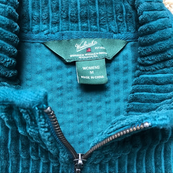 NWOT Woolrich Kinsdale Corduroy Ribbed Zip Vest 4201 M Green - Picture 4 of 9